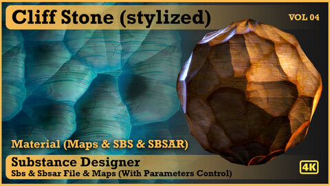 cliff rock (stylized) - VOL 04 - SBS & SBsar & Maps