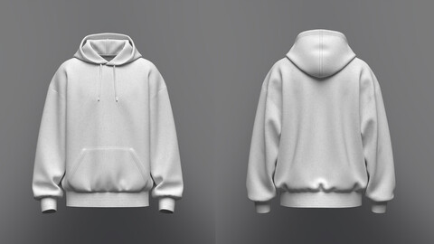 Men's Oversized Hoodie 3d Model