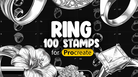 100 Procreate Ring Stamp Brushes | Procreate Wedding Ring Stamps | Procreate Jewelry Brush | Procreate Realistic Ring Stamps | Procreate Rings Brushes | Procreate Gems Jewels Brushes | Procreate Diamonds Brushes | Procreate Gemstones Brushes