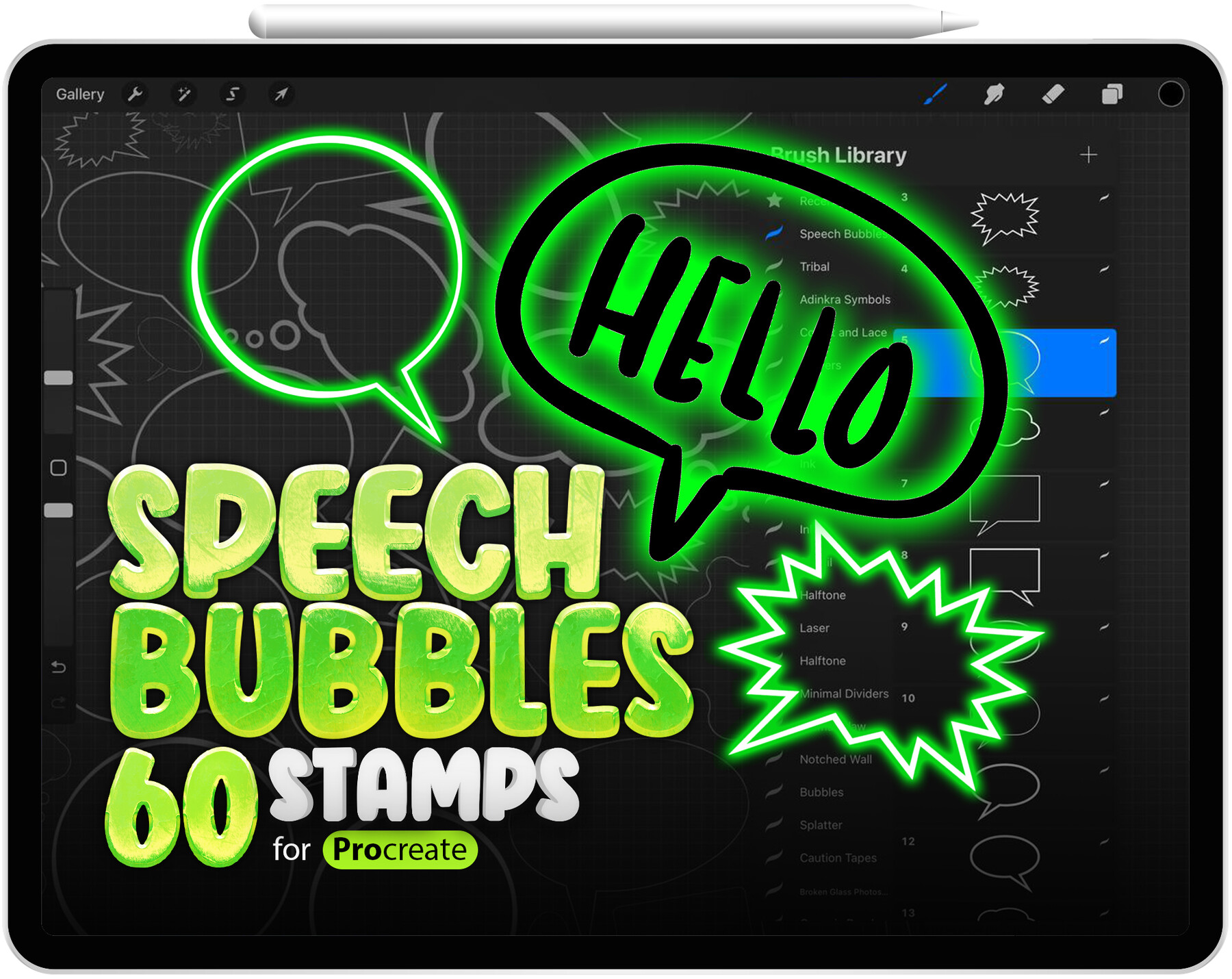 speech bubble brushes procreate