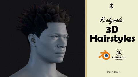 Hairstyle - Spiked Afro 003 (Hair for blender/ unreal engine / metahuman) Afro hair | Kinky hair | 4c Hair | African / African American Hair