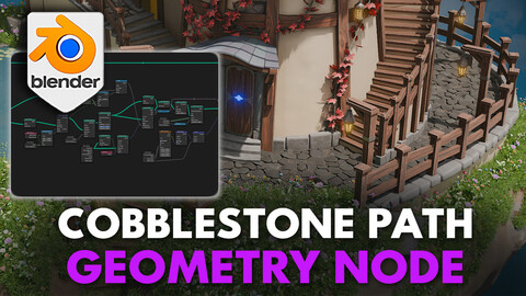 Blender 4 Cobblestone Path Geometry Node