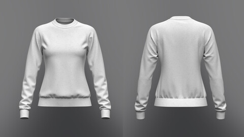 Women's Raglan Sweatshirt 3d Model