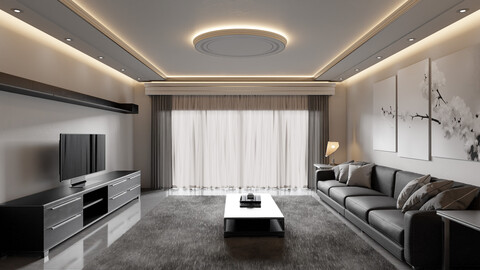 Ultramodern Living Room 3D Model