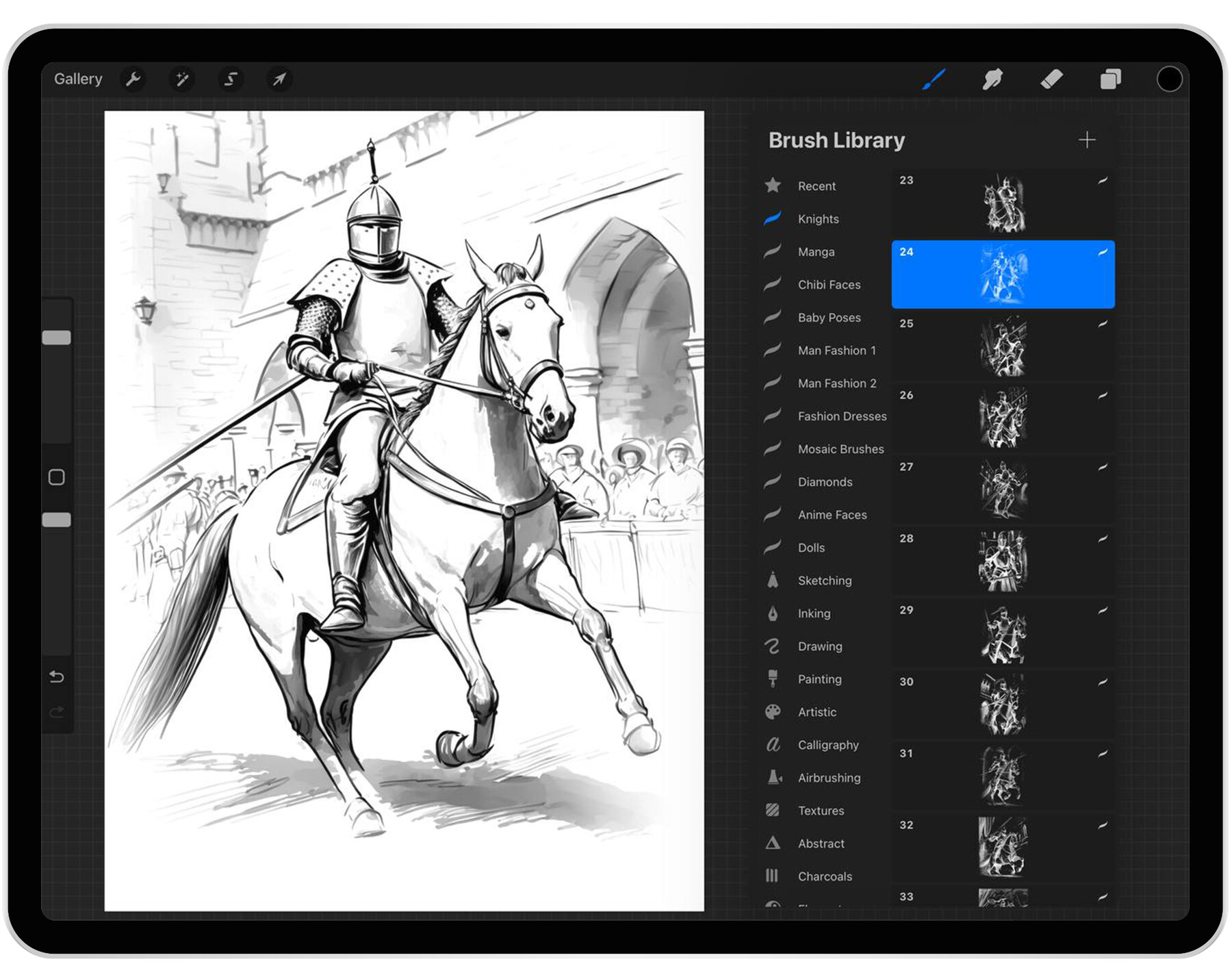 ArtStation - 59 Procreate Knight Stamp Brushes | Procreate Knights ...