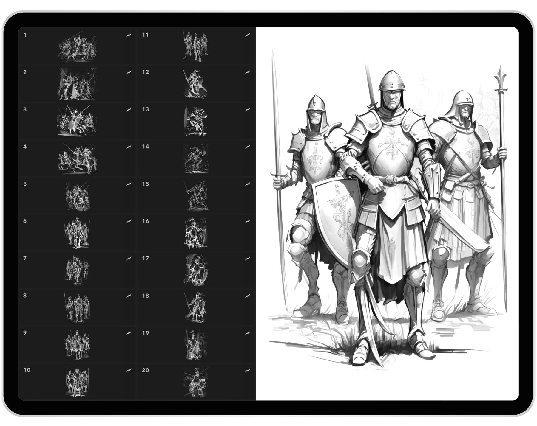 ArtStation - 59 Procreate Knight Stamp Brushes | Procreate Knights ...