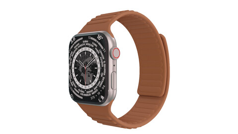 Apple Watch 7 Edition Titanium Case with Leather Link - Golden Brown