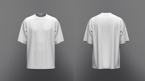 Men's Oversized Raglan T-shirt 3d Model