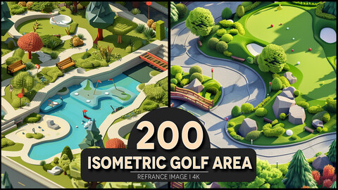 Isometric Golf Area 4K Reference/Concept Images