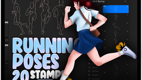 20 Running Pose Stamps for Procreate | Man Run Brushes for Procreate | Woman Run Brushes for Procreate | Running People Procreate Stamp Brushes | Running Person Procreate Stamp Brushes | Procreate People Poses Running Stamps Brushes