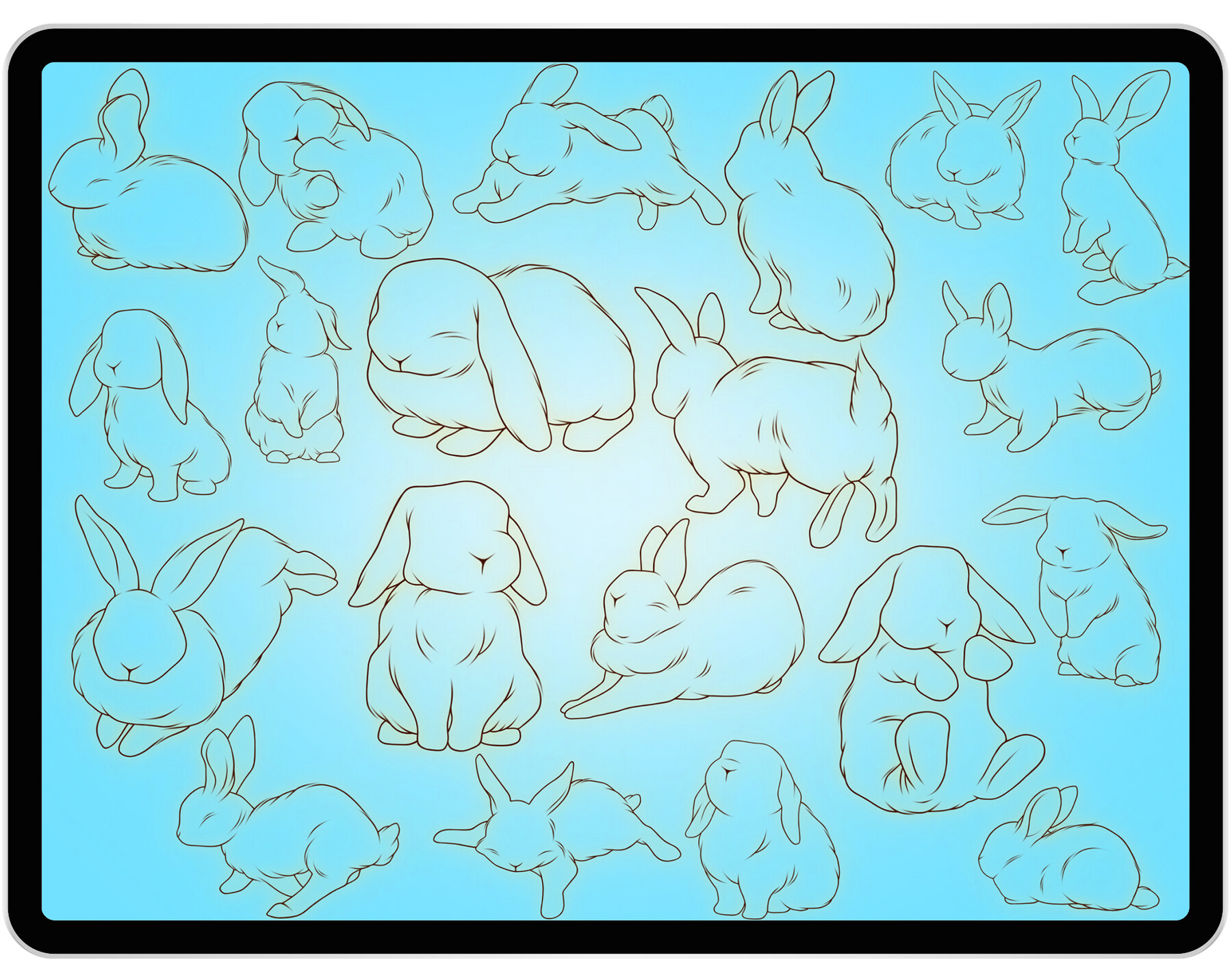 ArtStation - 20 Rabbit Stamps for Procreate | Easter Brushes for ...