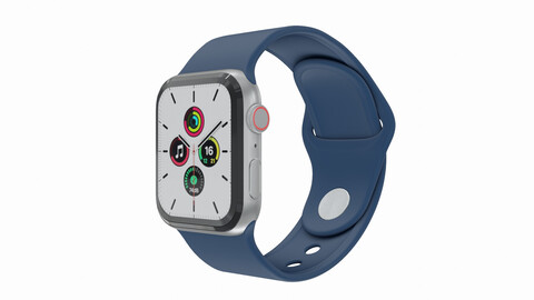 Apple Watch SE - Silver  Aluminium Case with Abyss blue  Sport Band