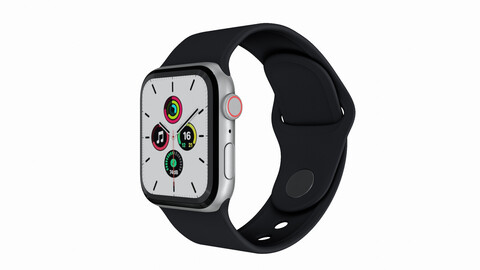 Apple Watch SE - Silver  Aluminium Case with Midnight  Sport Band