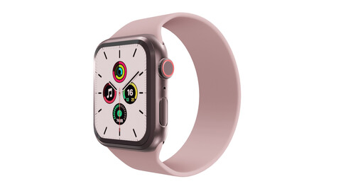 Apple Watch SE - Space Grey Aluminium Case with Chalk Pink Solo Loop