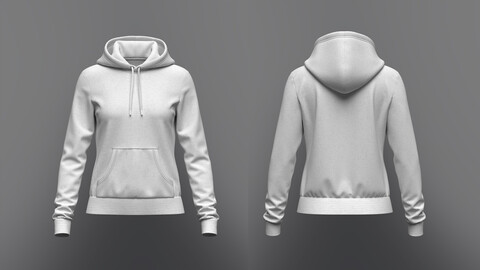 Women's Hoodie 3d Model