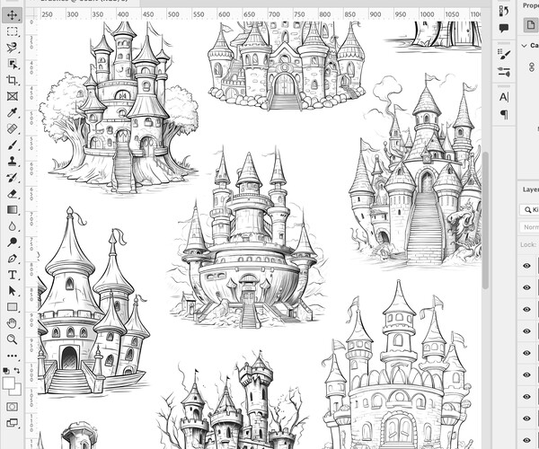 ArtStation - 85 Castles Procreate Brushes | Castles Photoshop Brushes ...