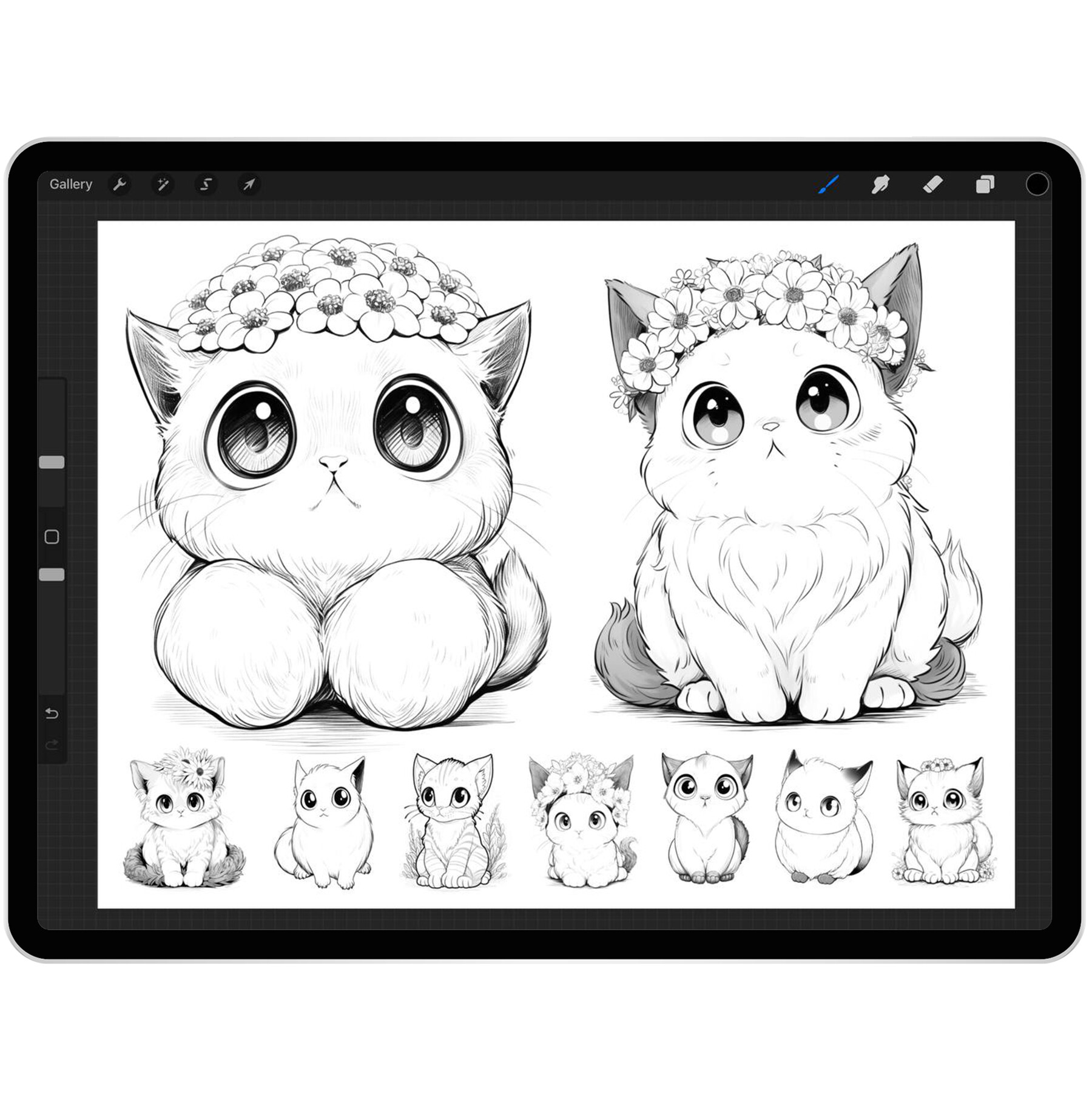 ArtStation - 36 Cute Cats Procreate Brushes | Cute Cats Photoshop ...