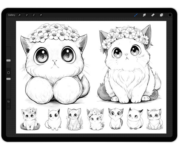 ArtStation - 36 Cute Cats Procreate Brushes | Cute Cats Photoshop ...