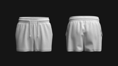 Men's Ribbed Shorts 3d Model