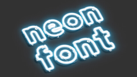 Blue neon lowercase letters - illuminated led lower case font