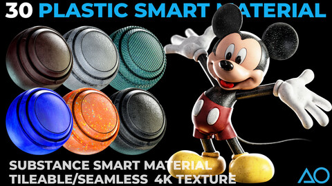 30 Plastic Material - Smart Material + 4K Textures Set