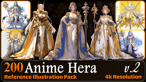 200 Anime Hera (Full Body) Reference Pack | 4K | v.2