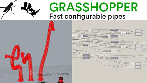 Rhino Grasshopper .GH Parametrerizing your own kind of pipe