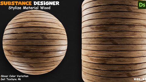 Stylize Material Wood - Substance Designer