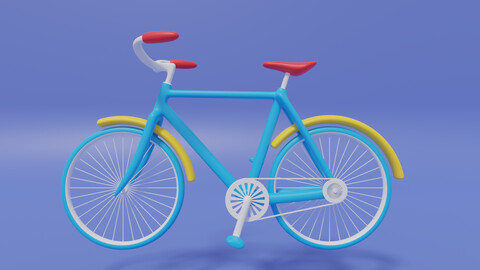 Cartoon Cute Bicycle 3D model