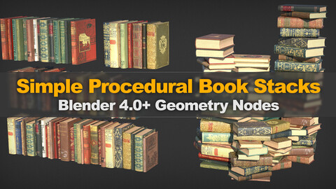 Simple Procedural Book Stacks - Blender Geometry Nodes