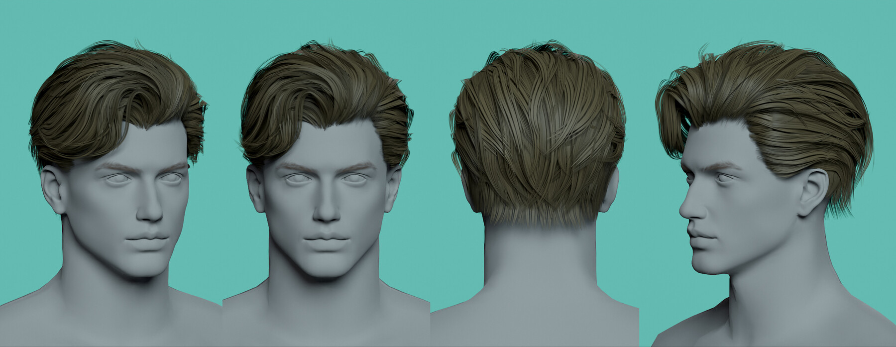 ArtStation - 12 Real-time men Hairstyles collection 06hair stylized ...