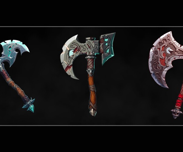 ArtStation - NHC - Medieval Viking Axe Pack | Game Assets