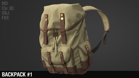 Backpack #1 / Travel / Camping / Bag / Rig / Equipment / Marvelous Designer