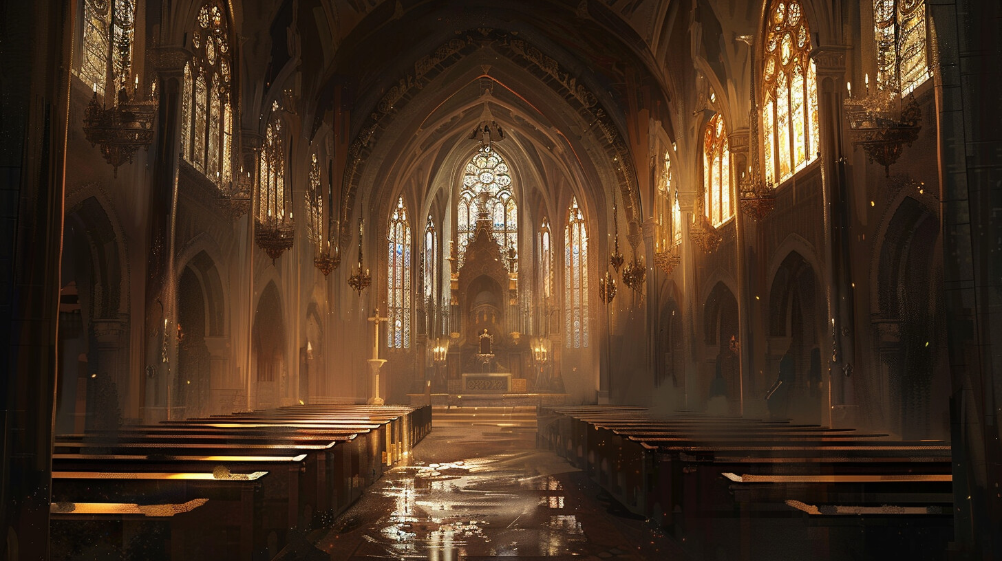 ArtStation - 205 arts - Gothic Cathedral Nave Environment - Interior ...