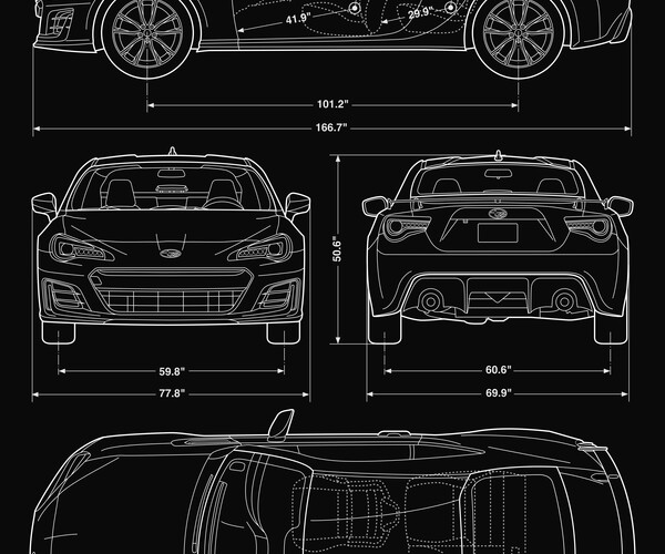 Artstation Subaru Brz 2017 Car Blueprint Artworks