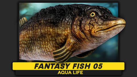 Fantasy Fish 05 - Aqua Life - Deep Water Realistic 3D Model - Rigged Animated Monster - Underwater Creature - #33