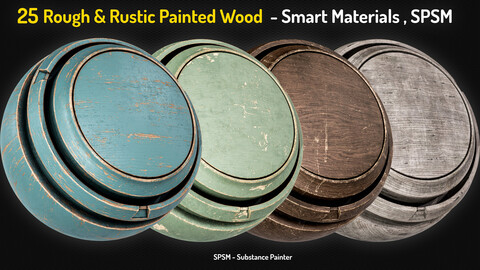 25 Painted Wood Rough & Rustic Smart Materials - Vol 1