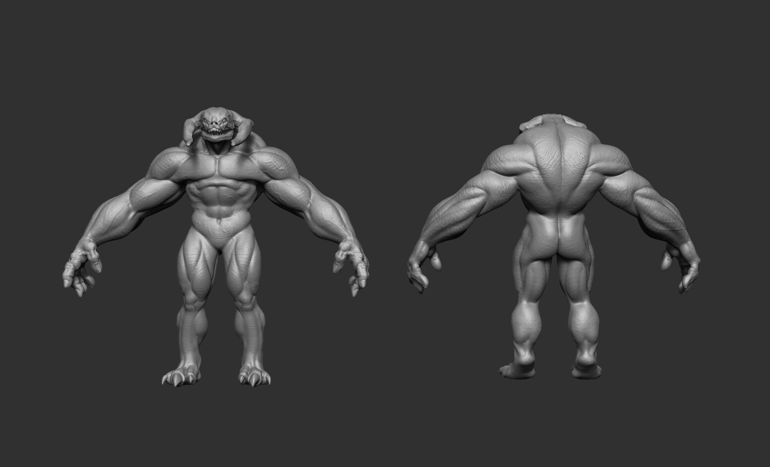 ArtStation - Demon brute base mesh body | Brushes