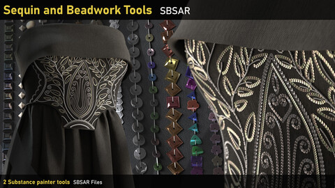 Sequin and Beadwork Tools-Substance Painter