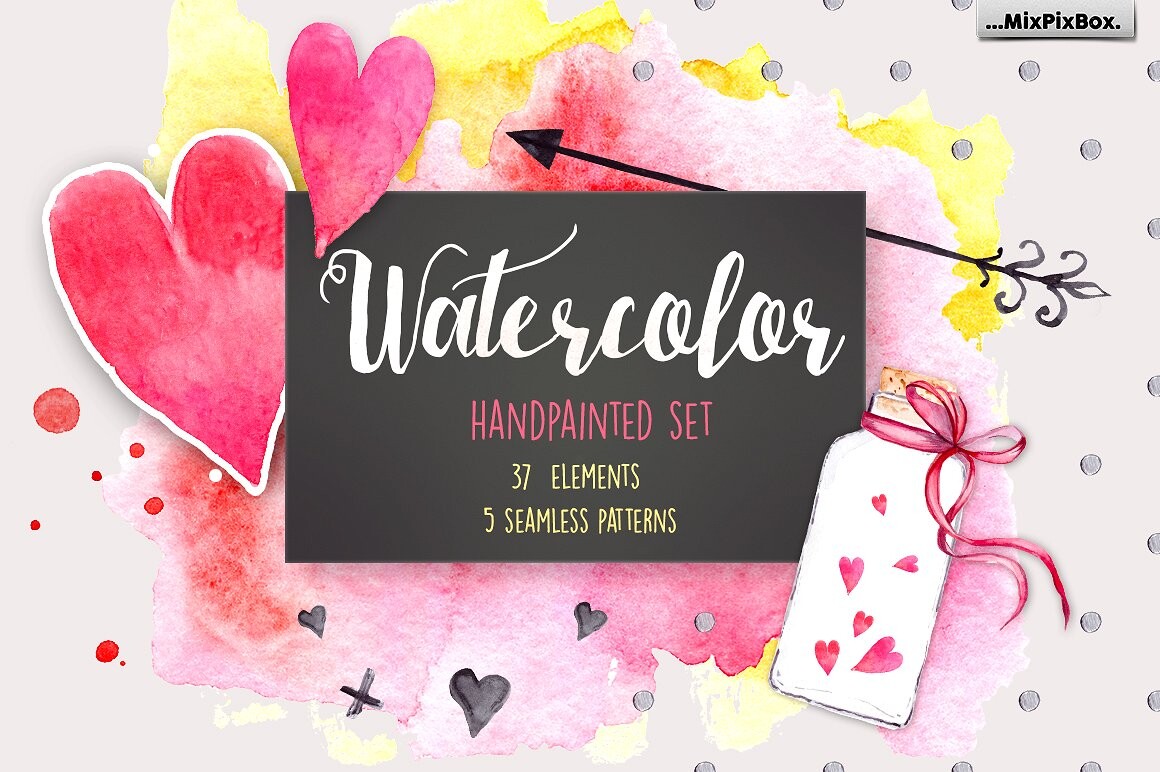 ArtStation - Hearts and Love Watercolor Clipart | Artworks