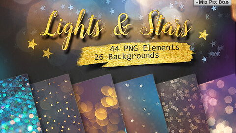 Lights & Stars Clipart + Backgrounds