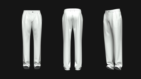 Men's Double Pleat Pant 3d Model