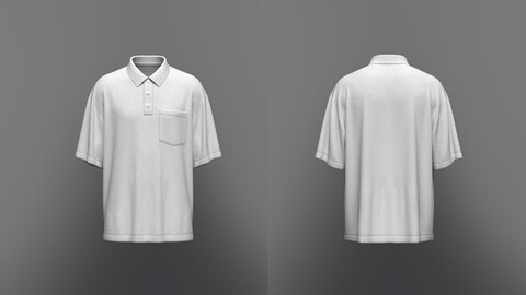 Men's Oversized Polo 3d Model