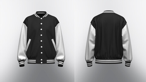 Men's Varsity Jacket 3d Model