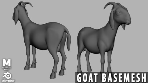 Goat Basemesh  - Topology + UV Map