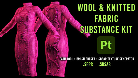 wool and knitted material Toolkit (sbsar,sppr) + Video tutorial