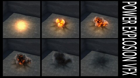 UE5 Power Explosions VFX Pack // Color Explosions // Dust and Sand explosions