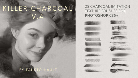 Killer Charcoal. Charcoal imitation brushes for Photoshop CS5+