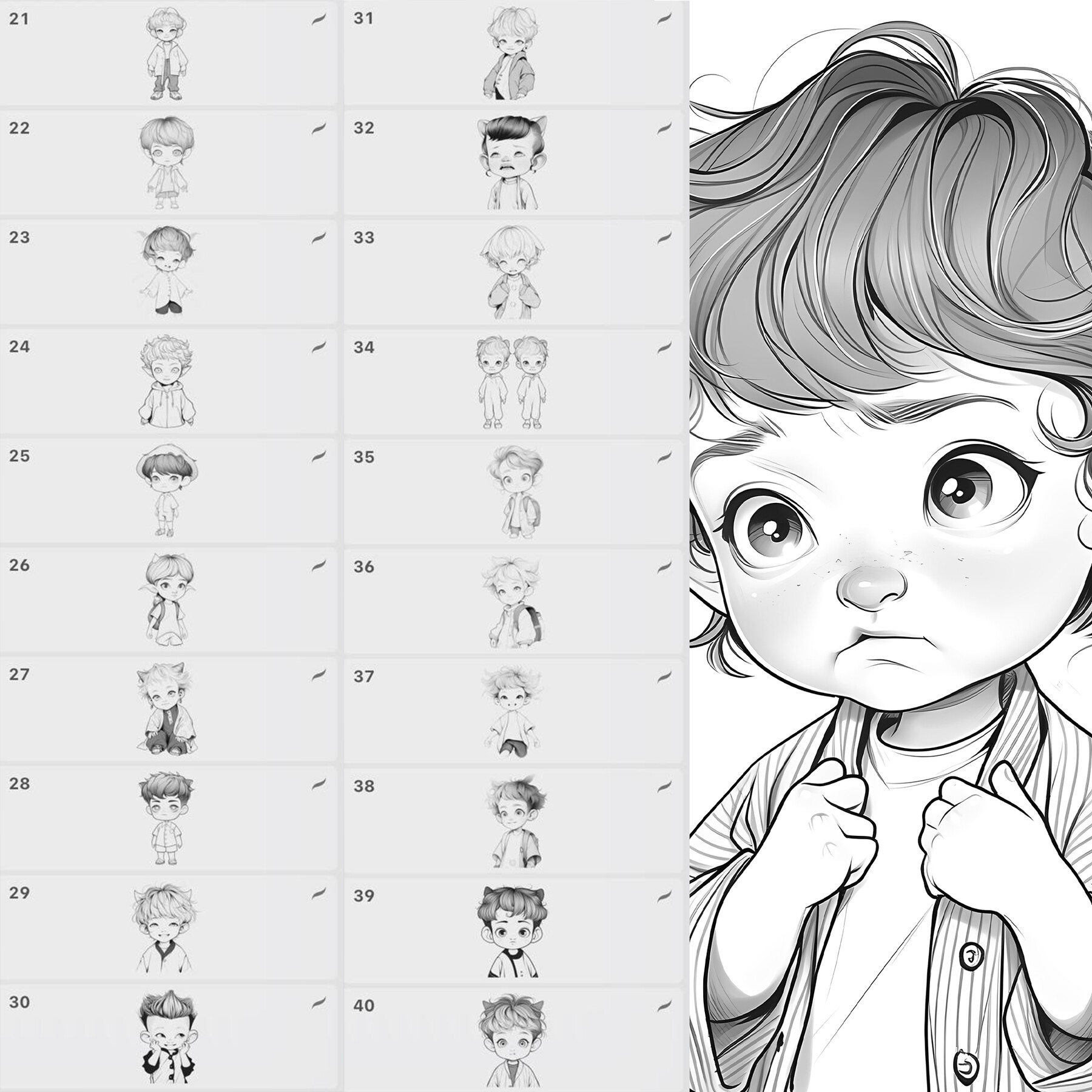 ArtStation - 68 Chibi Boys Procreate Brushes | Chibi Boys Photoshop ...