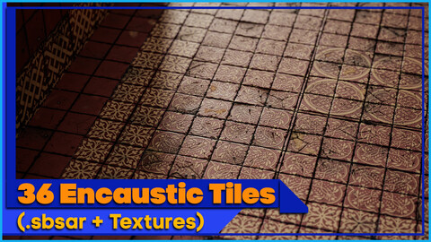 Encaustic Tiles ( .SBSAR + PBR Textures )